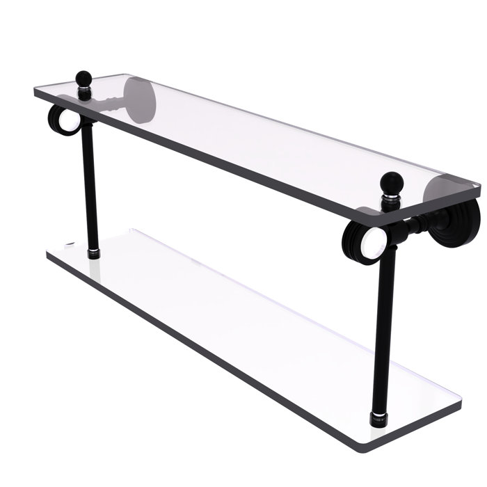 Everly Quinn Jarrell 2 Piece Glass Tiered Shelf Wayfair